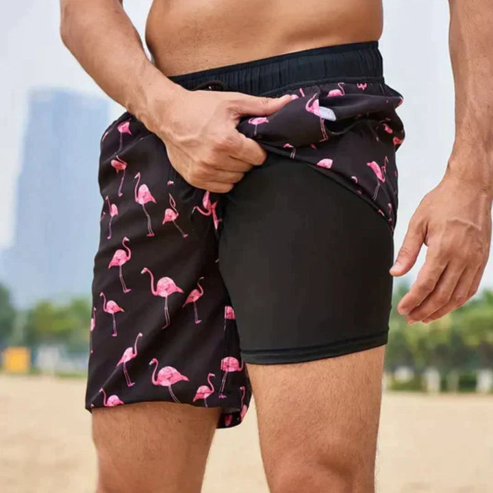 Heren zwembroek met stijlvol design, perfect voor zomerse stranddagen of zwembadplezier.