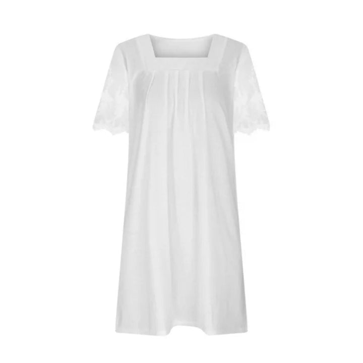 Verfijnde witte dames jurk met lange mouwen, een veelzijdige keuze voor diverse elegante gelegenheden.