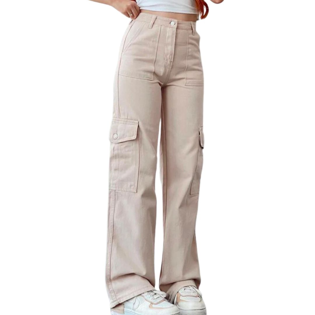 Veelzijdige dames cargo broek, perfect voor casual dagen of een semi-formele zomer gelegenheid.