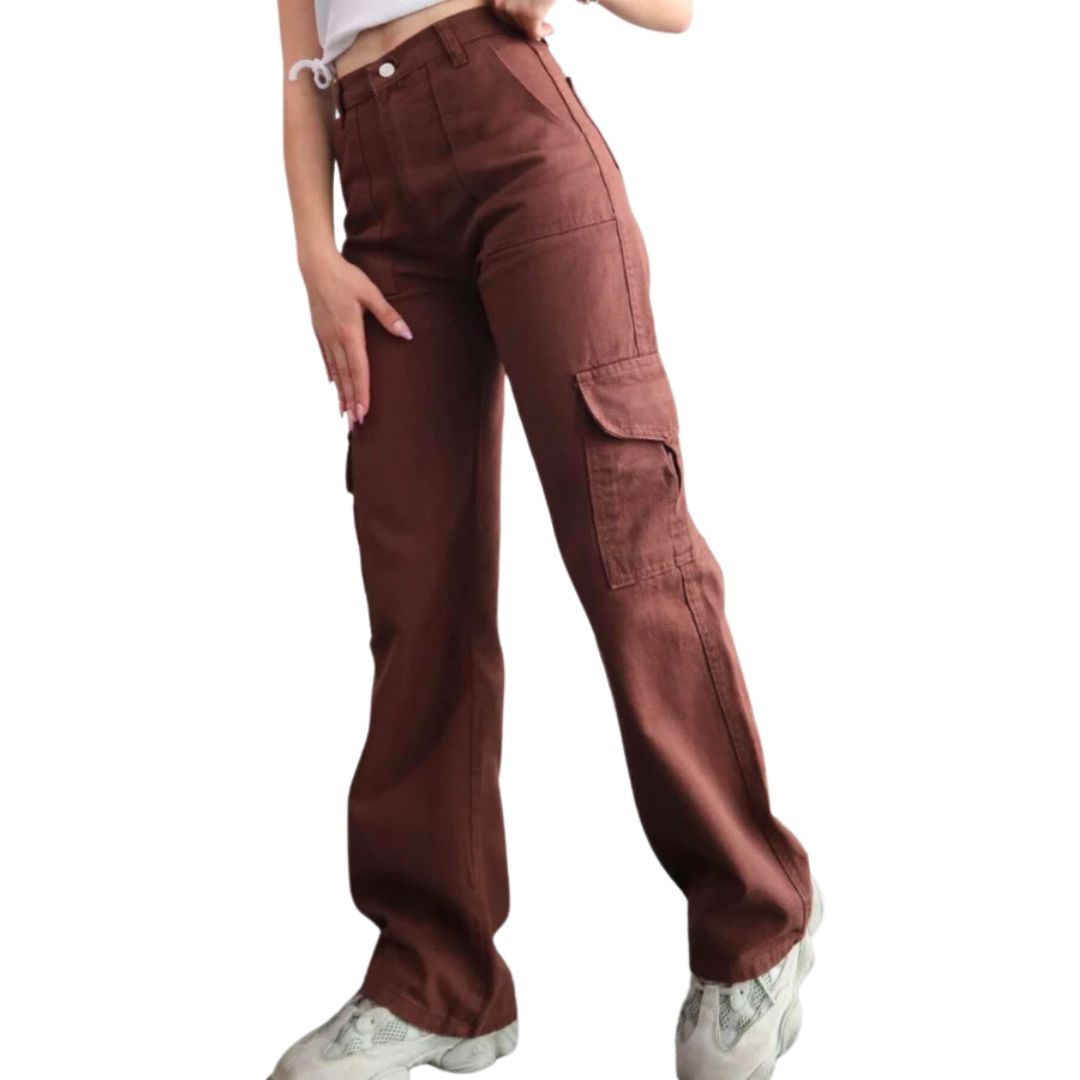 Comfortabele dames cargo broek, makkelijk te combineren voor een kantoorlook of ontspannen vrije tijd.