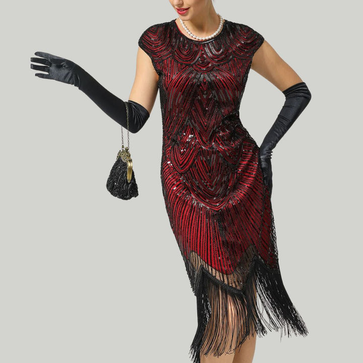 Moderne Gatsby stijl feestjurk voor dames, een sprankelende glitterjurk met pailletten voor avondjes uit.