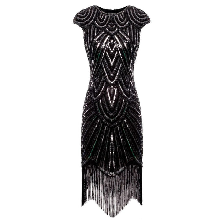 Dames feestjurk Gatsby stijl, perfect als cocktailjurk of gala jurk met sprankelende pailletten en glitter.