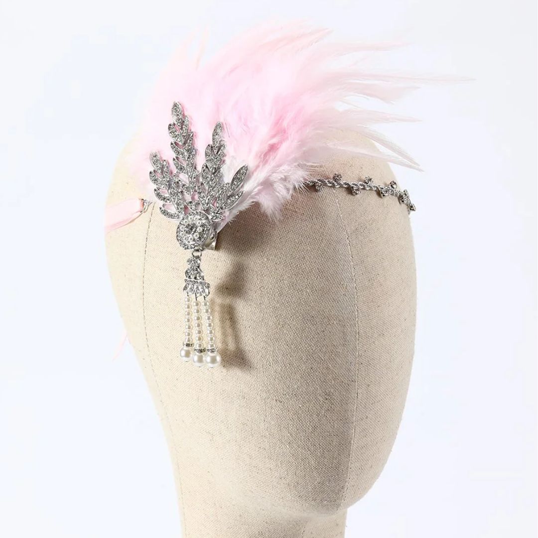 Elegante haarband met veren voor dames: vintage accessoire met glamour voor elk feest.