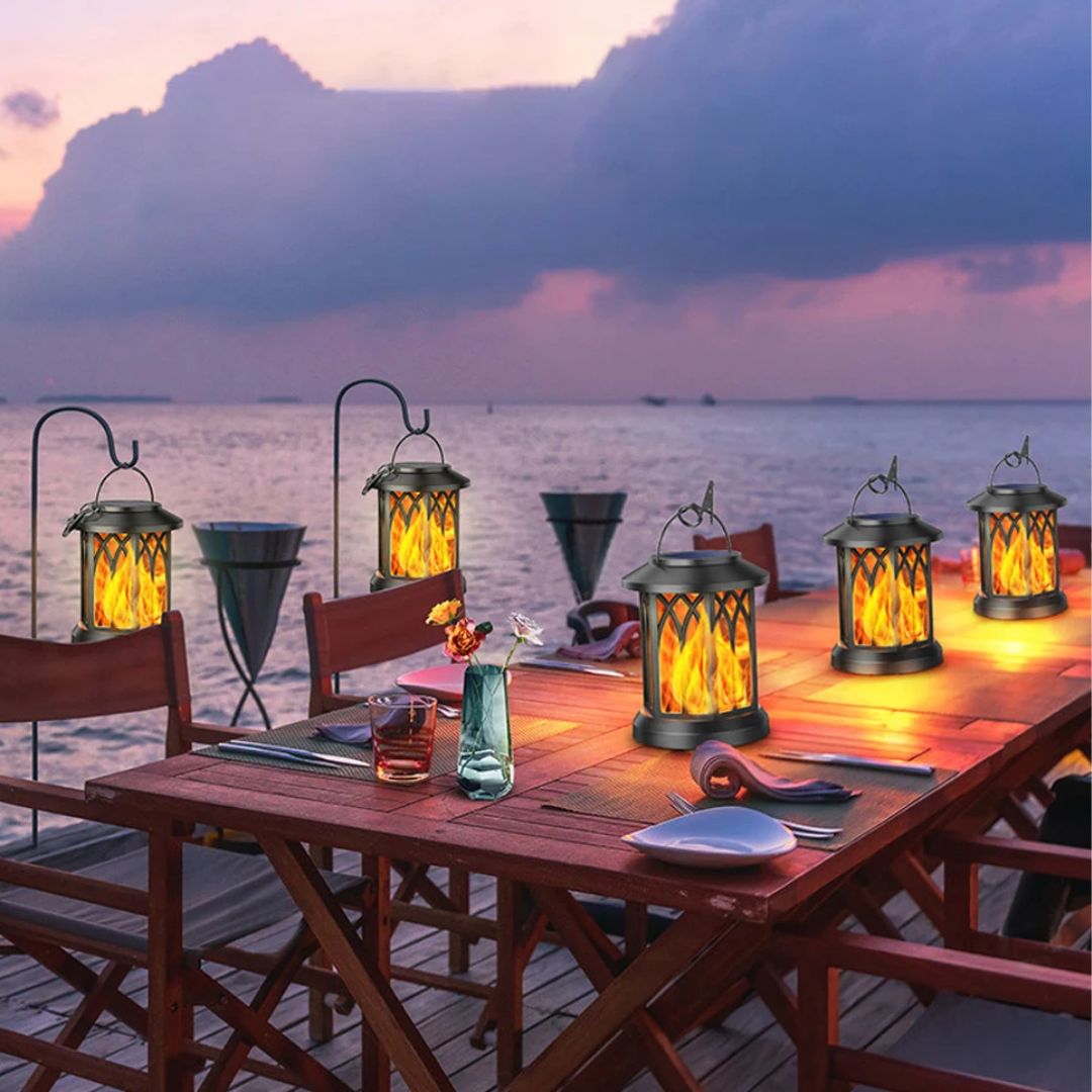 Tuinlamp met realistisch vlameffect. Ideale buitenverlichting voor paden, terras of tuin. Waterdicht.