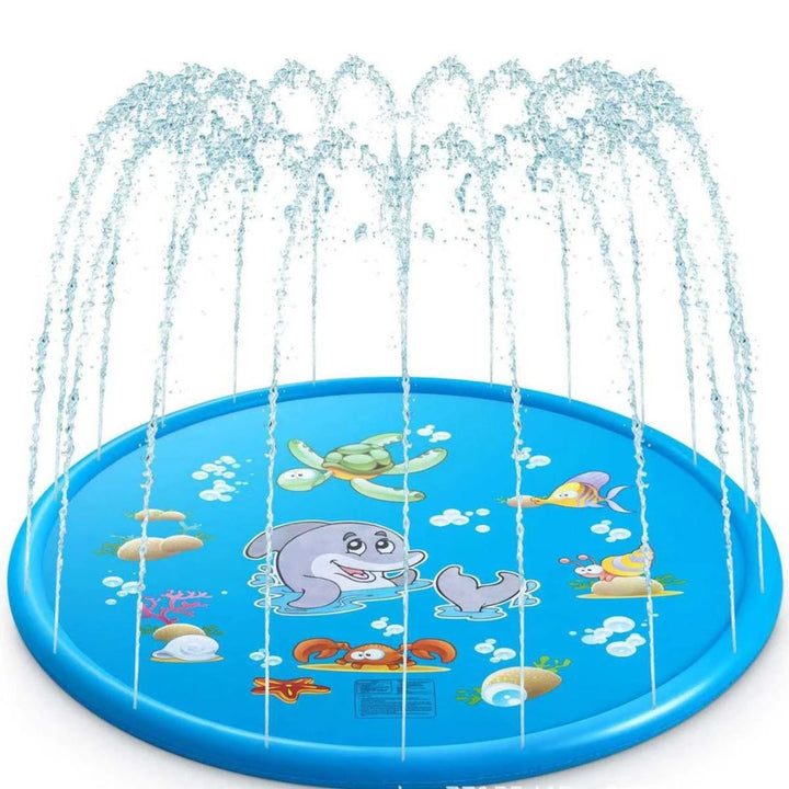 Opblaasbare waterspeelmat voor kinderen, met vrolijke kleuren, ideaal voor zomerse waterpret in de tuin.