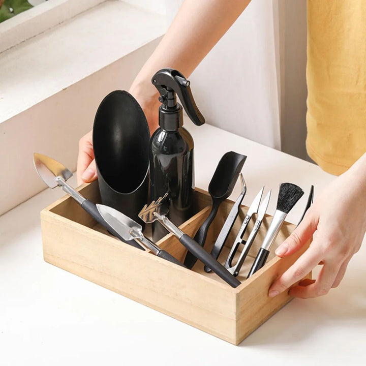 De complete tuinierset gepresenteerd als perfect kado voor beginnende en ervaren tuinliefhebbers.