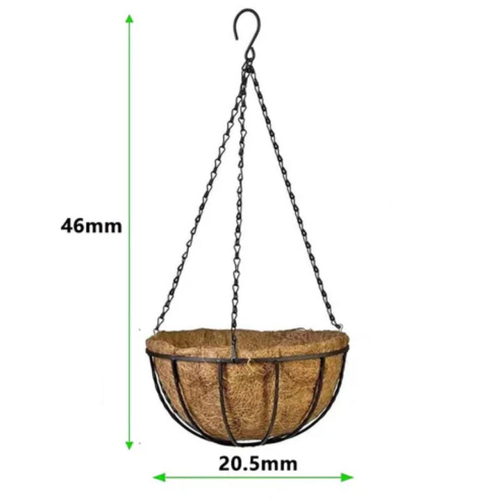 Duurzame hangende plantenhouder, rond model met kokosvoering, verfraait elke tuin of woonkamer.