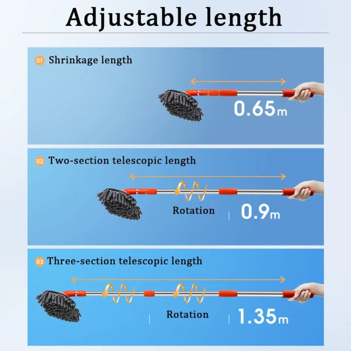 Multifunctionele wasborstel voor campers en caravans, met uitschuifbare steel voor elke hoogte.