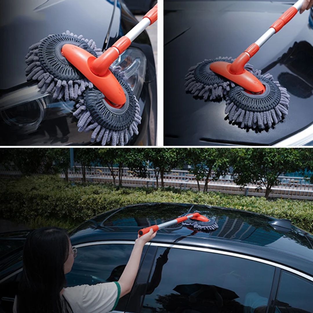 Verstelbare autowasborstel, perfect voor het grondig schoonmaken van je auto of camper.