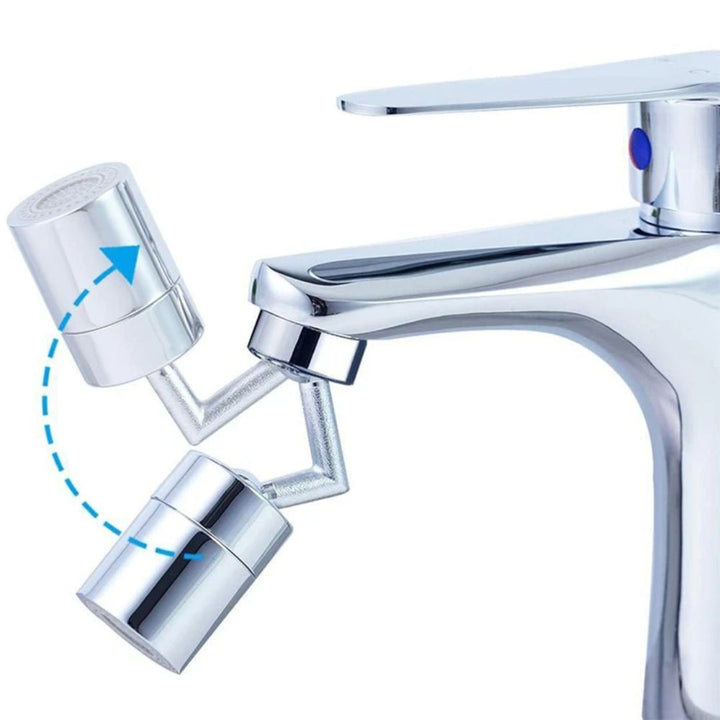Flexibele 360° draaibare sproeifilterkraan, ideaal voor spoelbakken in keuken of badkamer.