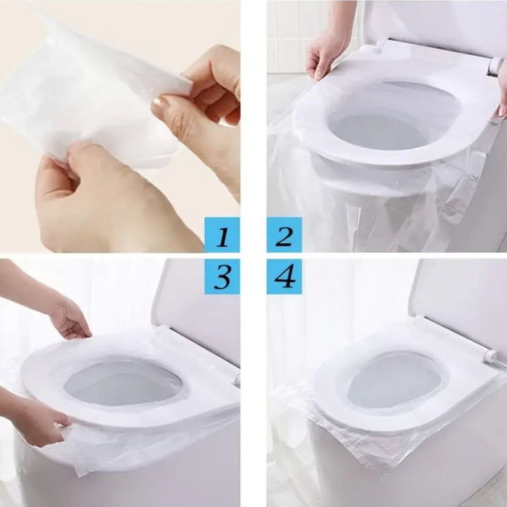 Hygiënische wegwerp toiletbrilhoezen, veilig en schoon voor kinderen op openbare toiletten en onderweg.