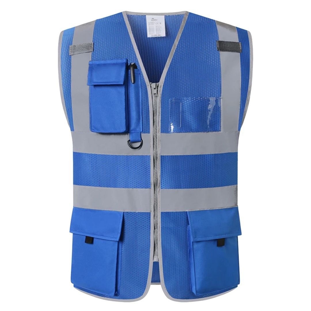 Neon geel veiligheidsvest voor bouw en wegwerkzaamheden, verhoogt de zichtbaarheid.