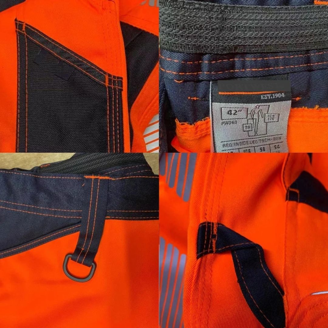 Praktische en duurzame werkbroek met hoge zichtbaarheid en zakken. Essentiële arbeidskleding voor professionals.