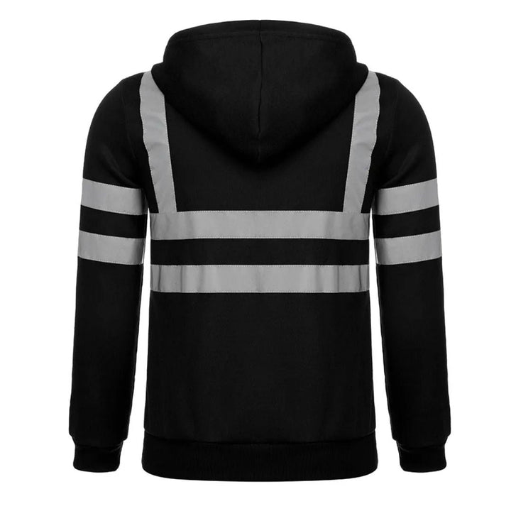 Comfortabele unisex oranje veiligheidshoodie; duurzaam en functioneel voor diverse werkzaamheden.