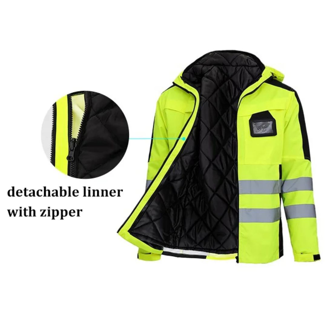 Werkkleding: veelzijdig winter werkpak met afneembare voering, geschikt voor professioneel buitenwerk.