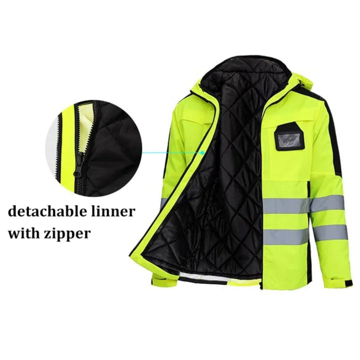 Werkkleding: veelzijdig winter werkpak met afneembare voering, geschikt voor professioneel buitenwerk.