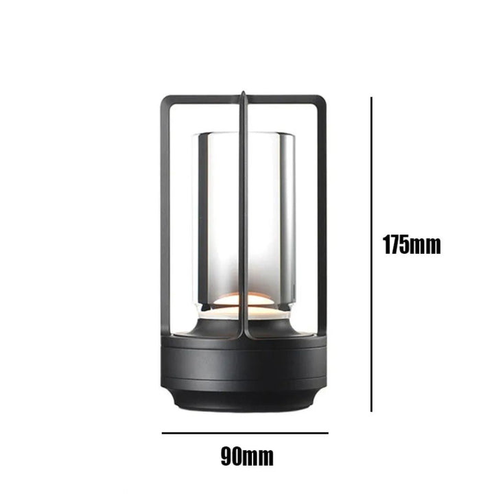 Vintage stijl draadloze LED bureaulamp, oplaadbaar. Metalen retro tafellamp in zwart, goud of zilver voor interieur.