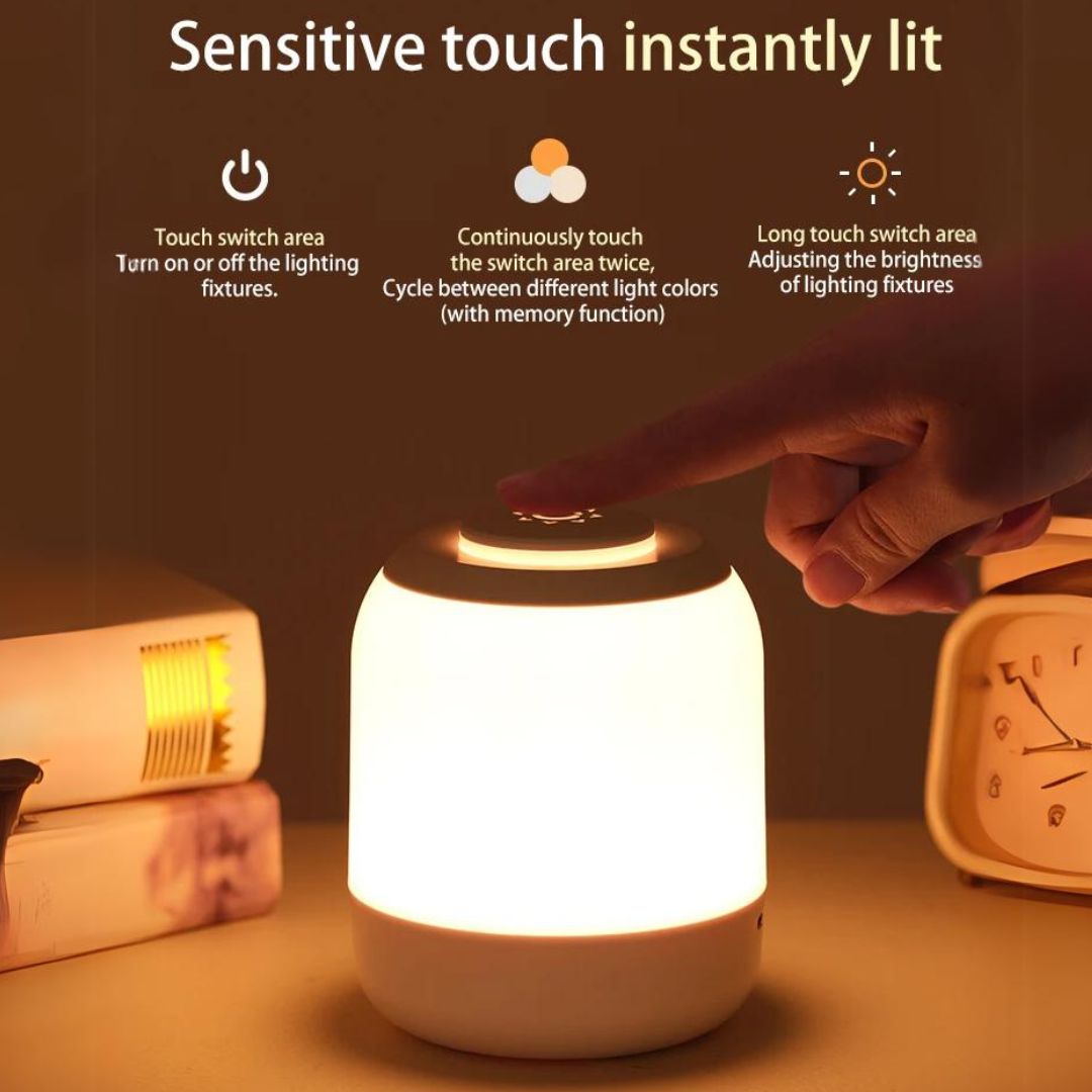 Energiezuinige draagbare LED lamp met touchsensor voor studeerverlichting. Flexibel design voor elke student.