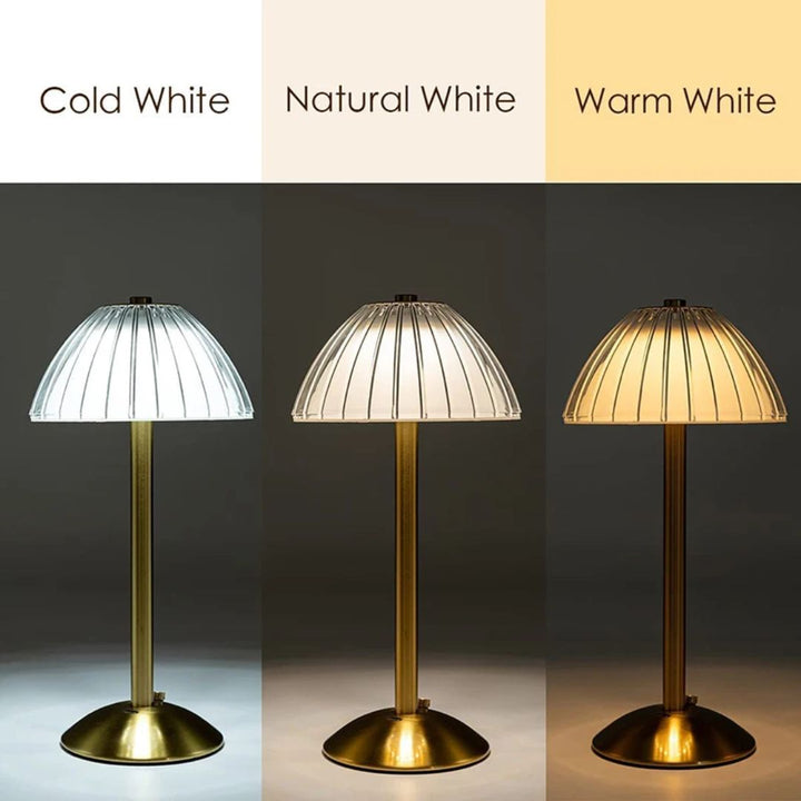 Draagbare retro tafellamp, oplaadbaar en draadloos sfeerlicht voor flexibele binnenverlichting.
