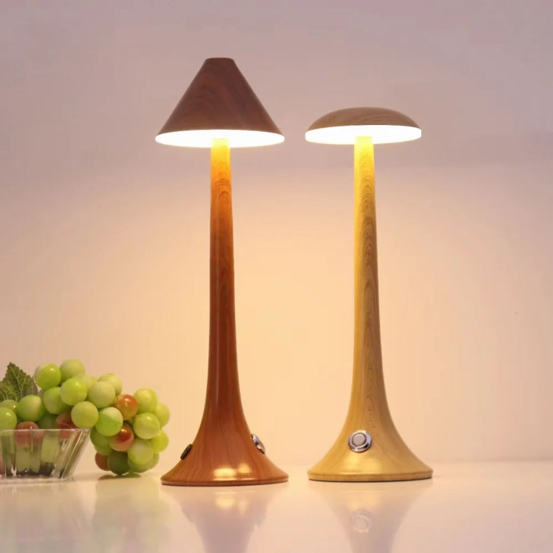 Elegante moderne paddenstoel lamp met touch sensor, een eyecatcher op elke tafel.