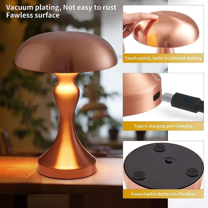 Helena decoratieve touch tafellamp, draadloos met LED verlichting, creëert warme sfeer in huis.