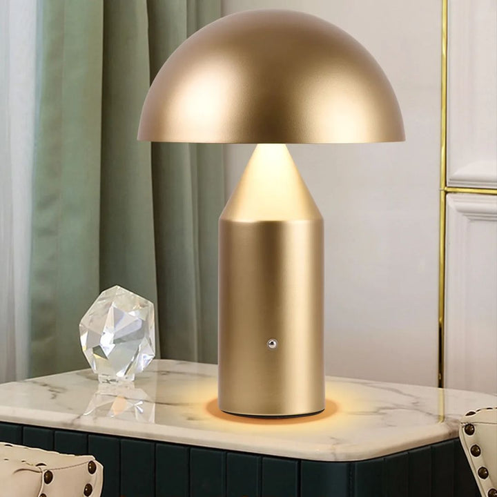 Draadloze paddenstoel lamp, dimbaar via touch, perfect als sfeerlamp of leeslampje.
