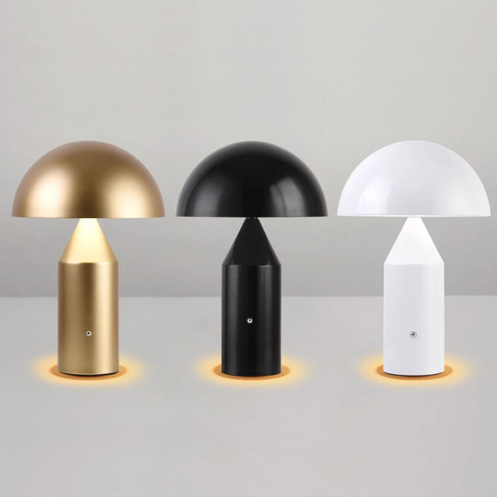 Decoratieve paddenstoel tafellamp, USB oplaadbaar voor flexibele plaatsing in huis of kantoor.