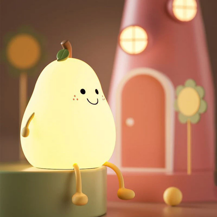Kinderkamer sfeerlicht: HappyPear perenlamp met instelbare helderheid, creëert een gezellige slaapsfeer.