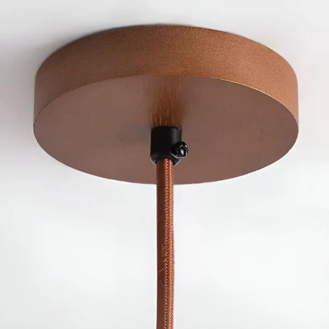 Verstelbare LED Japanse plafondlamp, een sfeervolle hanglamp van hout en grotsteen voor uw interieur.