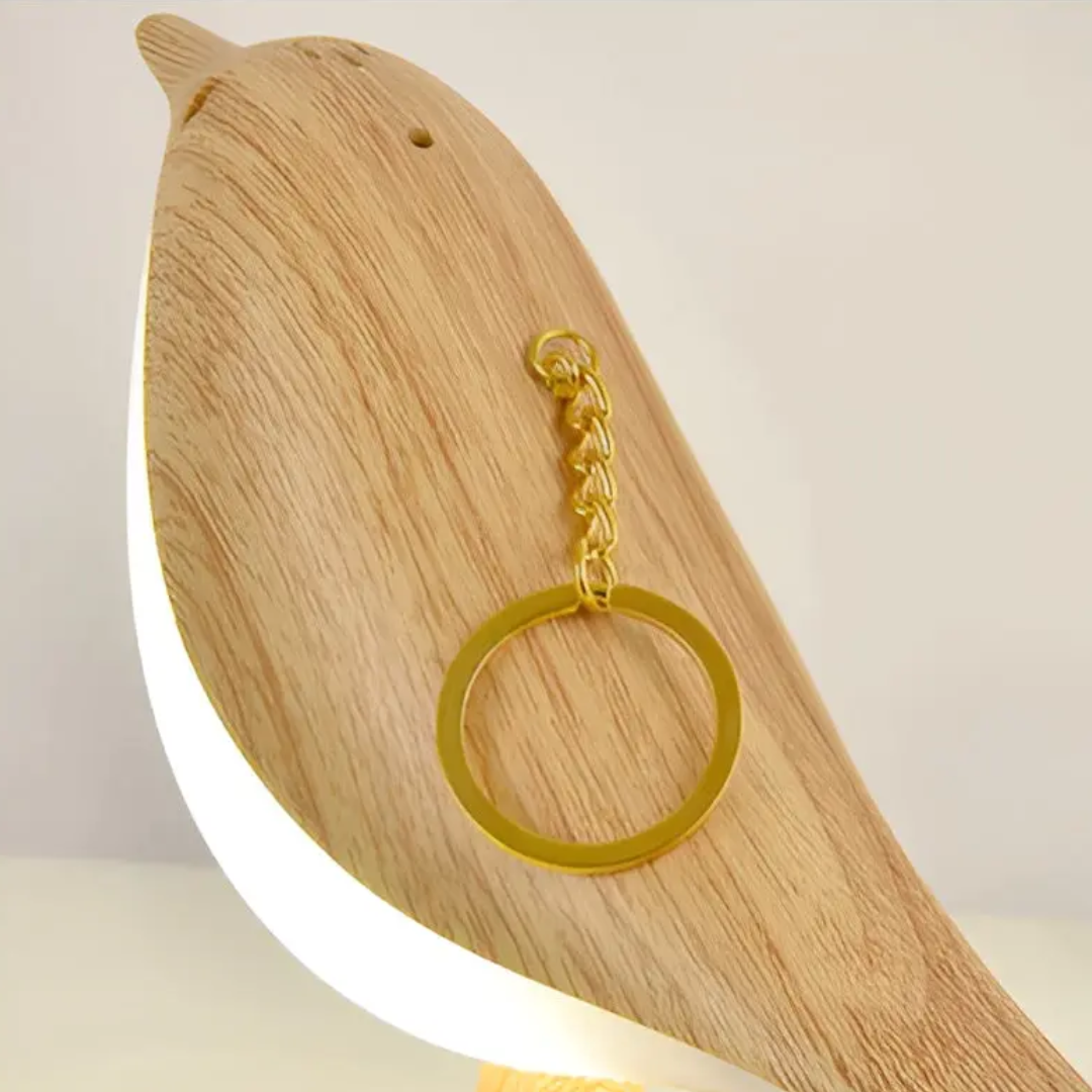 Design LED-lamp in vogelvorm, met geurdiffuser, touchbediening en warm LED-licht voor een gezellige sfeer.