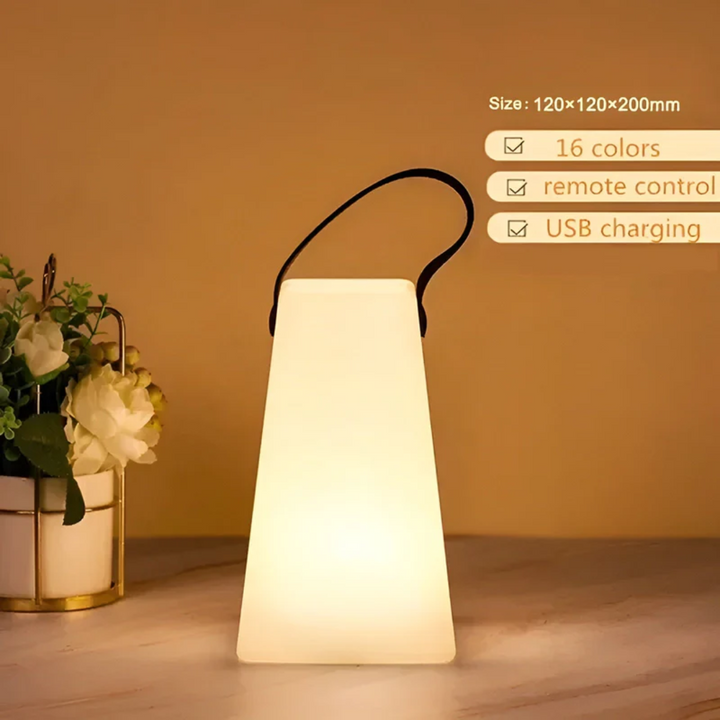 Waterdichte draagbare LED lamp voor buiten, draadloos en oplaadbaar, perfect voor de tuin.