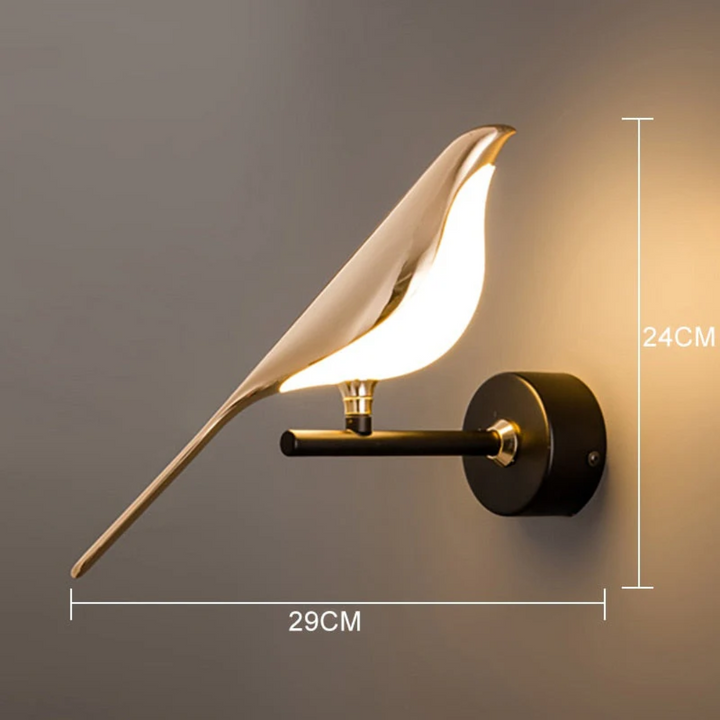 Elegante roterende LED wandlamp, design LuminaBird, met geïntegreerde aanraakschakelaar voor optimaal gemak.