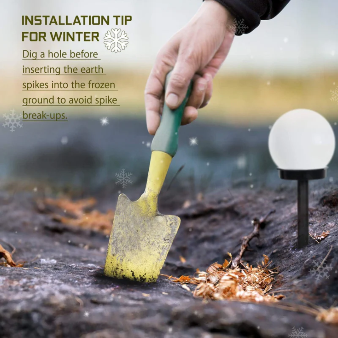 Set van 3 waterdichte LED tuinbollen voor buiten; robuuste SunLuxe zonnelampen voor alle weersomstandigheden.