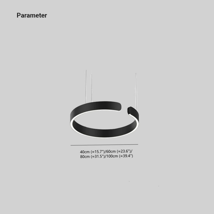 Energiezuinige cirkel hanglamp met geïntegreerde LED verlichting. Ideaal voor modern interieur en decoratie.