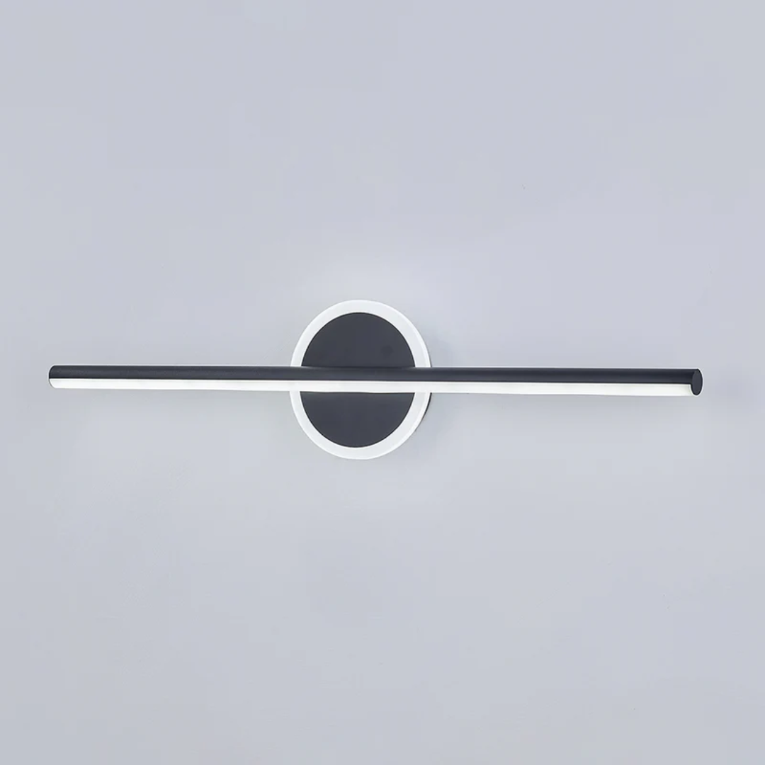 Stijlvolle moderne OpalEdge LED wandlamp. Zwart-goud designlamp voor een luxe interieur.