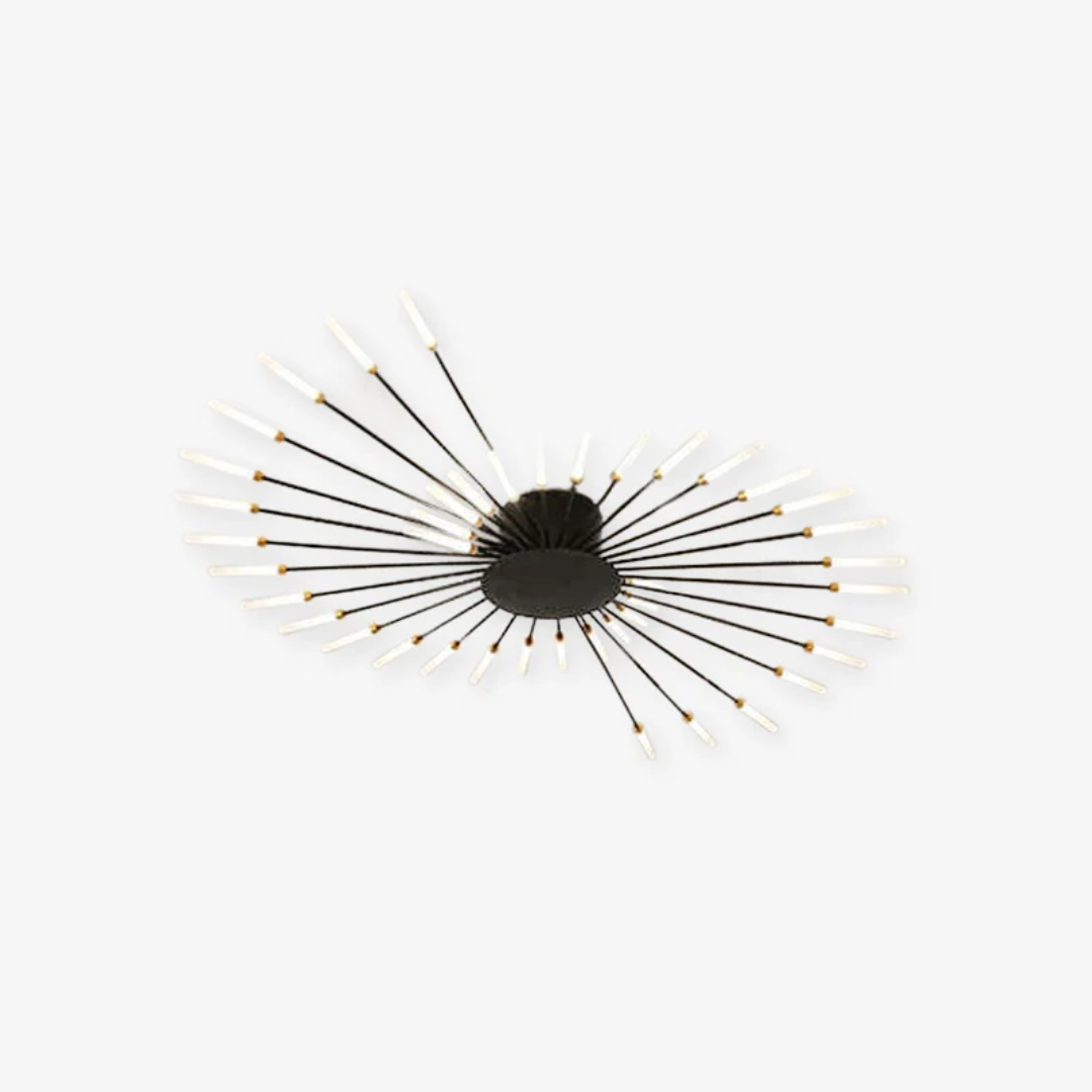 Moderne dimbare LED plafondlamp met grafisch design. Groot, energiezuinig, LumenMax, sfeervol.