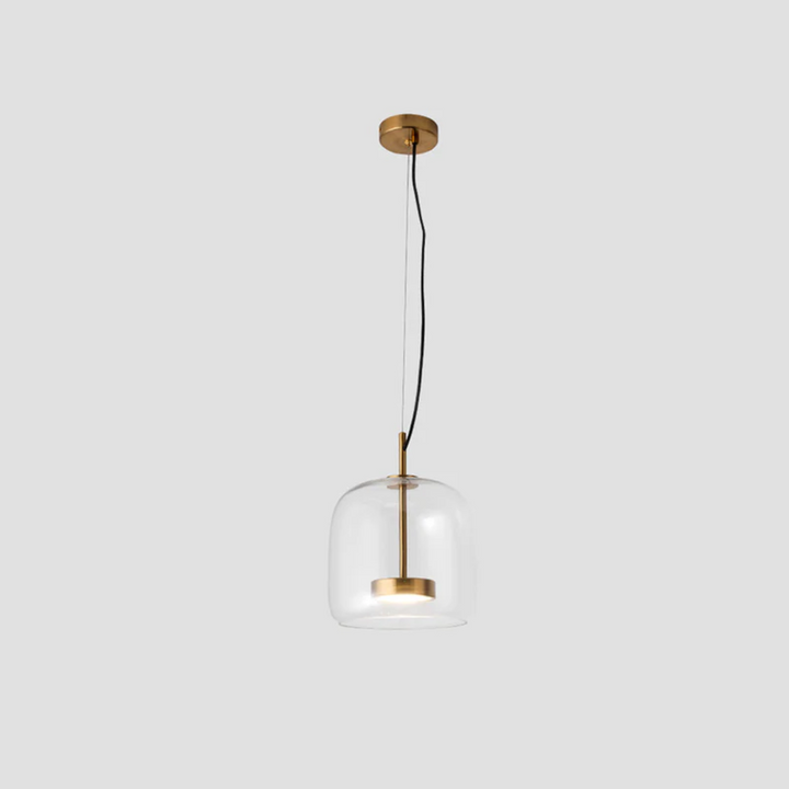 Glazen retro hanglamp met energiezuinige LED, voegt vintage charme toe aan interieur.