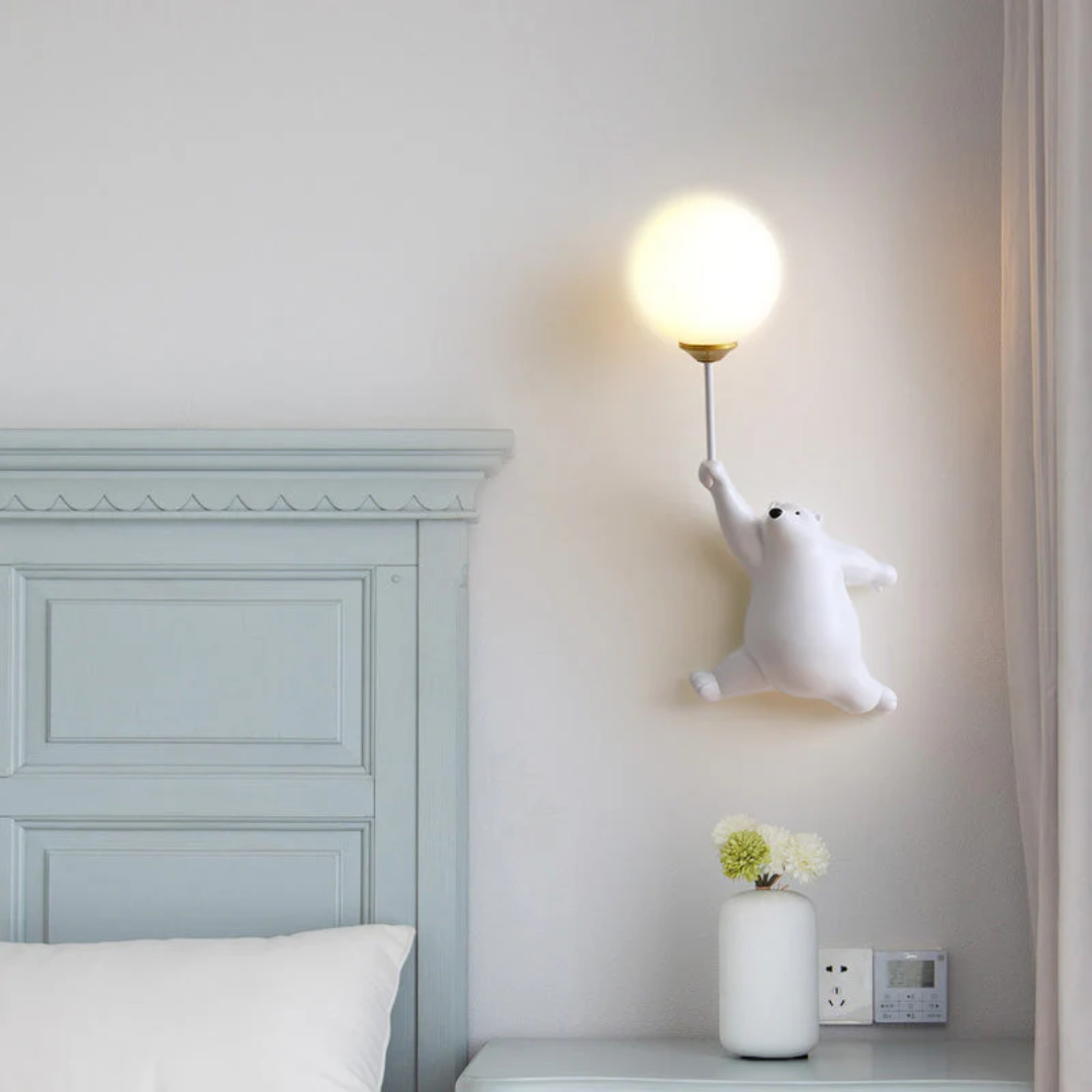 Design beer LED wandlamp van hars, stijlvolle en kindvriendelijke binnenverlichting.