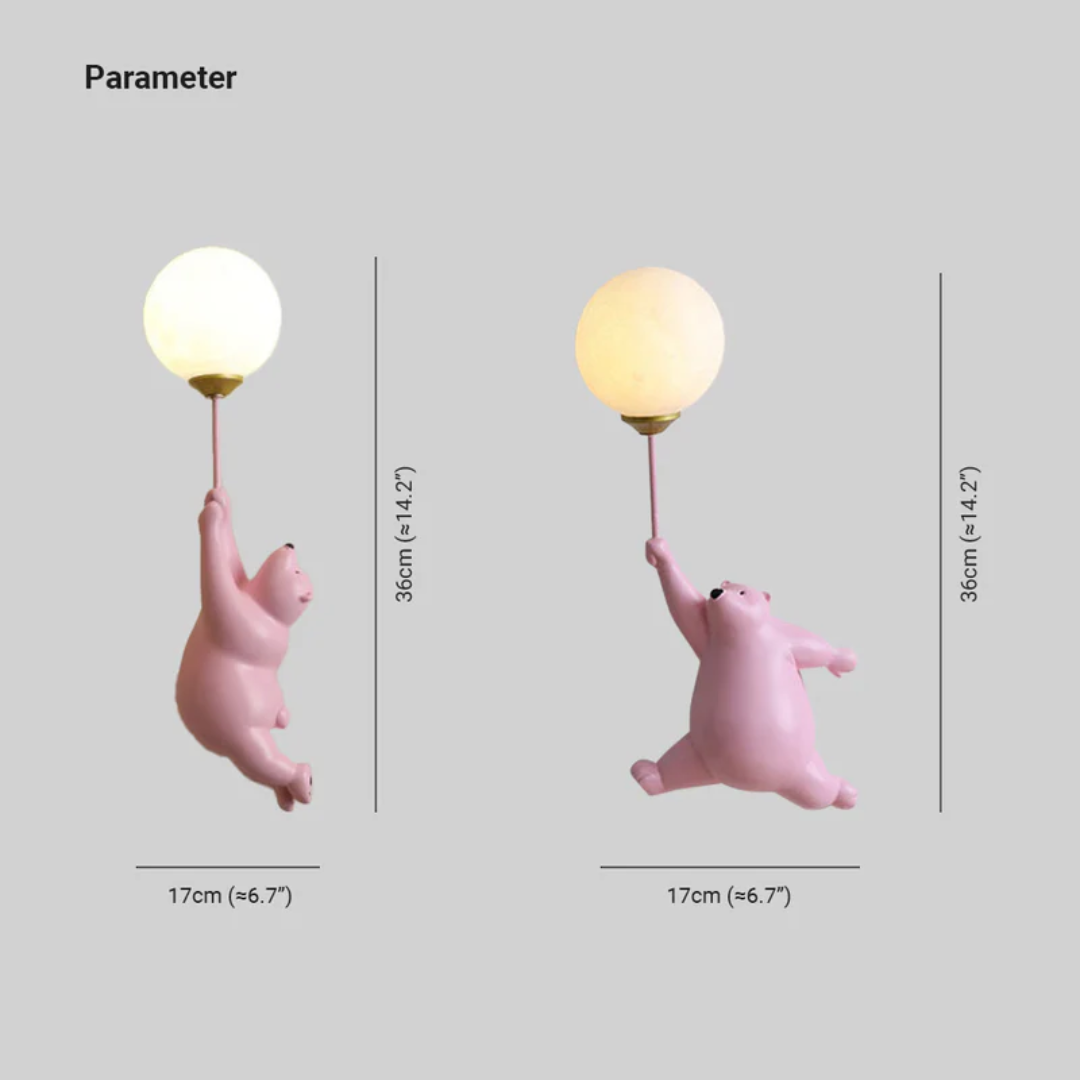 TeddyGlow kinderkamer wandlamp: speelse beer met warm LED licht.