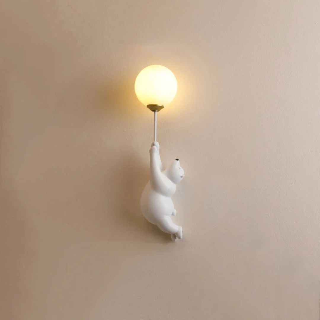 Moderne LED wandlamp in de vorm van een beer, perfecte kinderkamer decoratie.