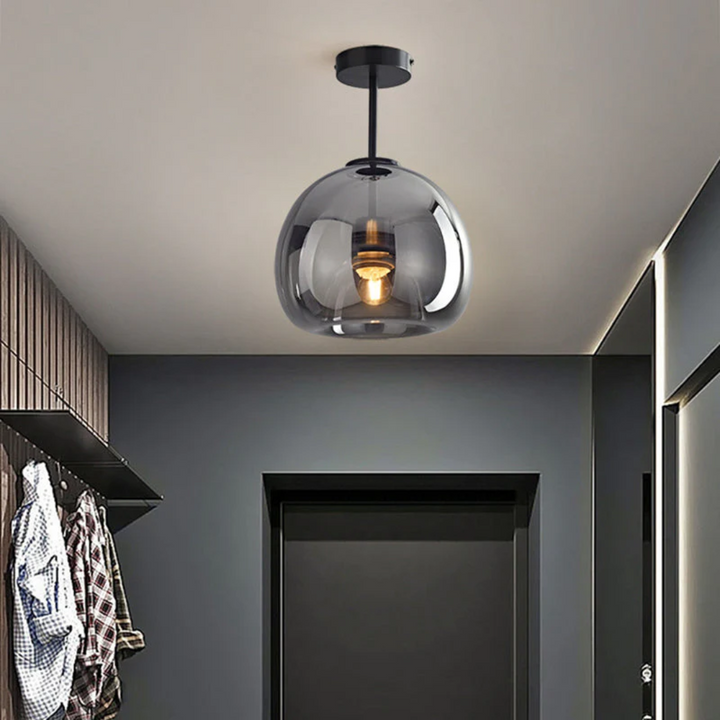 Gouden, sfeervolle ronde LED plafondlamp Aurelia. Perfect voor moderne woonkamer.