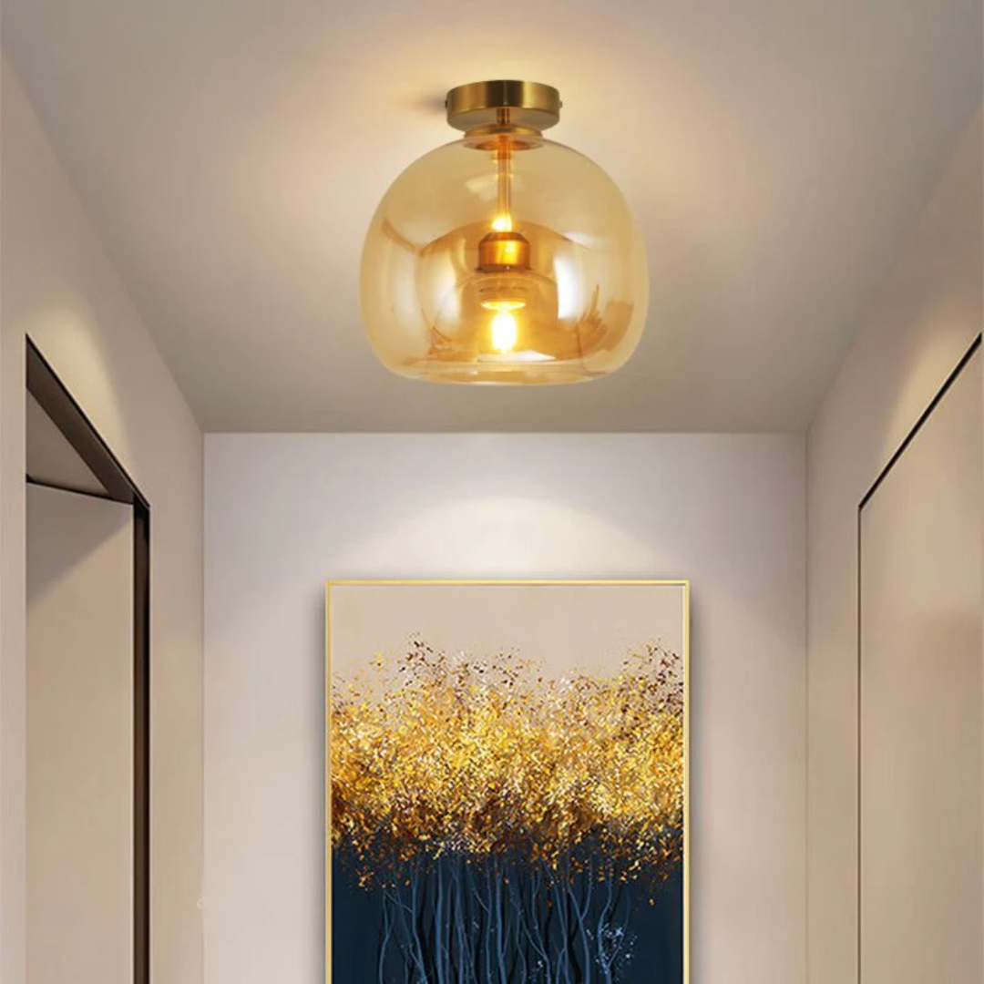 Stijlvolle zwarte ronde LED plafondlamp Aurelia; moderne binnenverlichting met warm licht.