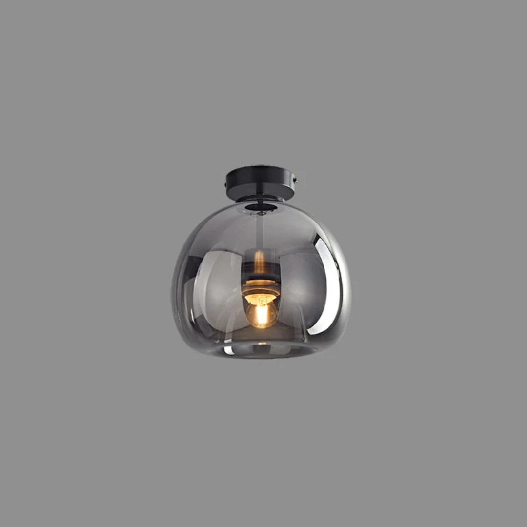 Zwarte Aurelia LED plafondlamp; ronde sfeerverlichting voor slaapkamer of hal.
