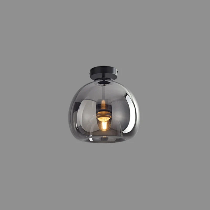 Zwarte Aurelia LED plafondlamp; ronde sfeerverlichting voor slaapkamer of hal.