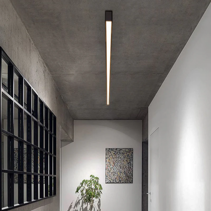 Industriële Stratum LED plafondlamp voor slaapkamer, dimbare en sfeervolle binnenverlichting.