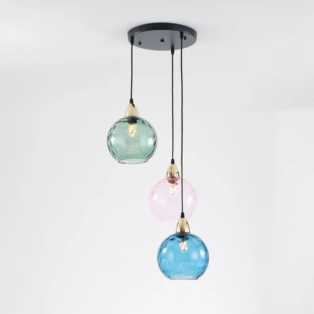Cascade design hanglamp, 3 lampen, eigentijdse verlichting voor eettafel of woonkamer.