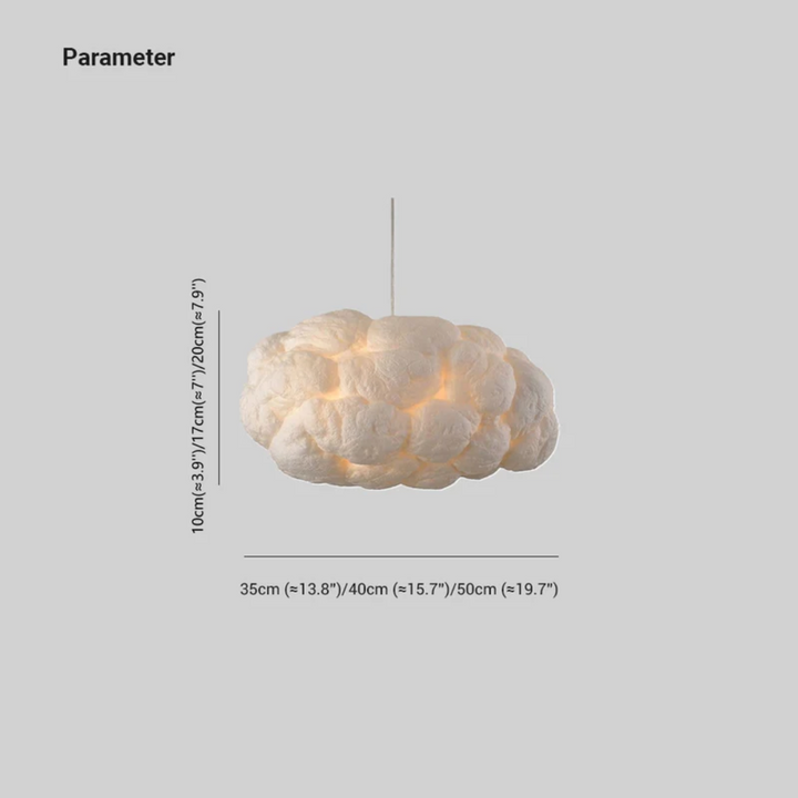 Nimbus wolk LED hanglamp wit, een stijlvolle combinatie van PVC en katoen voor uw interieur.