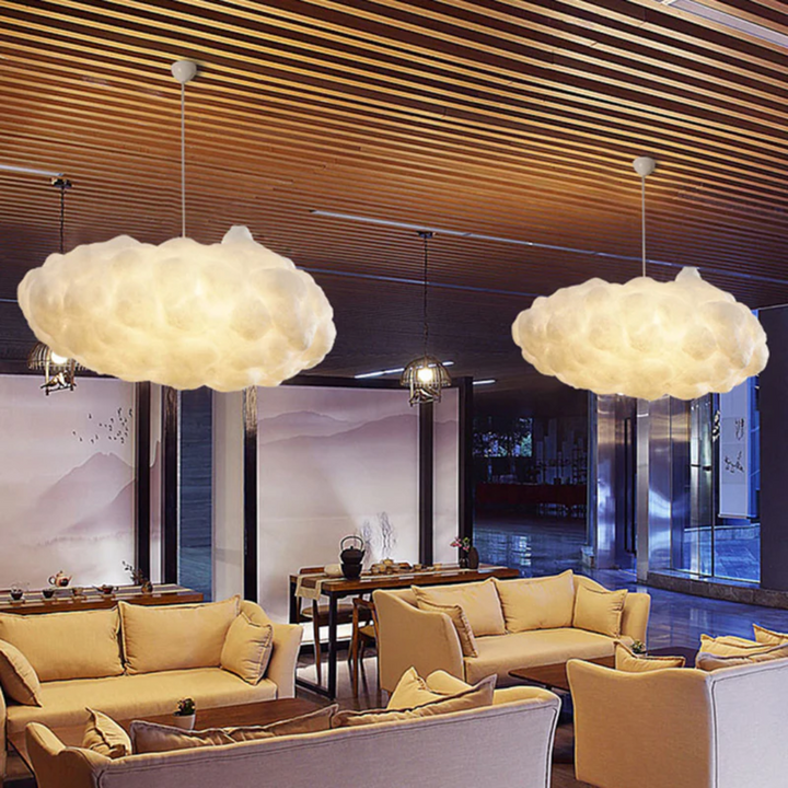 Moderne sfeerverlichting: witte wolk LED hanglamp, design stuk voor elke kamer.
