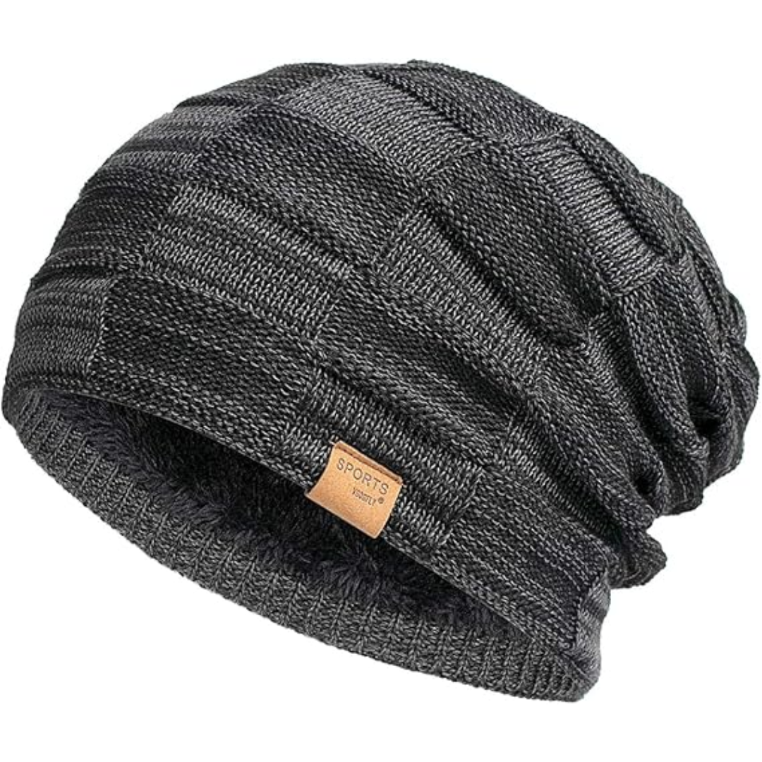Unisex slouch beanie Luca, warme gebreide wintermuts met fleece voering. Comfortabel en stijlvol voor koude dagen.