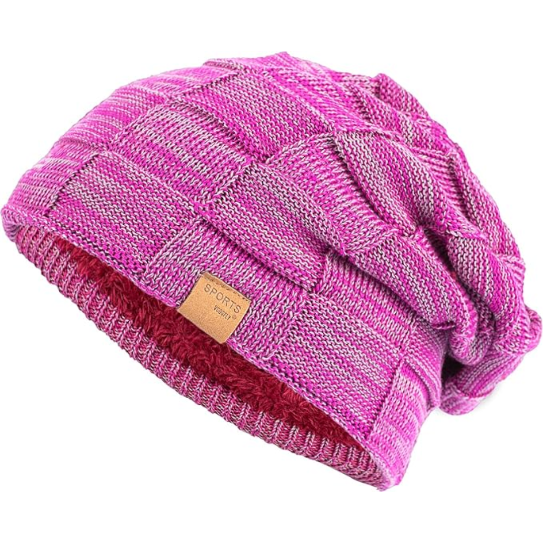 Comfortabele unisex gebreide wintermuts Luca. Een zachte warme slouch beanie, ideaal voor de modebewuste wintersporter.